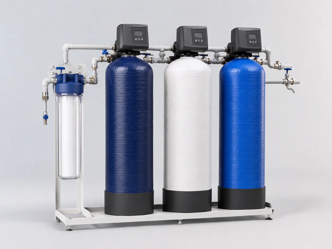 Representative multi-stage private well water treatment system